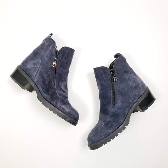Blondo Shoes - Blondo Blue Suede Zip Boot Bootie Size 6